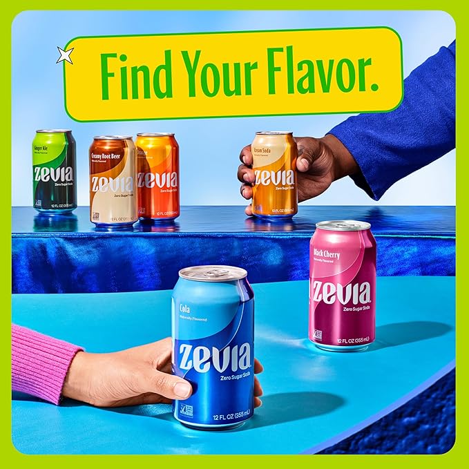 Zevia Zero Sugar Soda, Lemon Lime Twist, 12 oz Cans (24-Pack) ??Naturally Sweetened, Non-GMO
