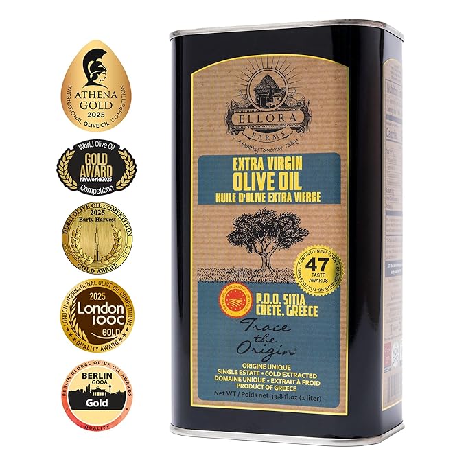 Ellora Farms, Greek Extra Virgin Olive Oil, Certified PDO SITIA, Single Estate, Single Origin