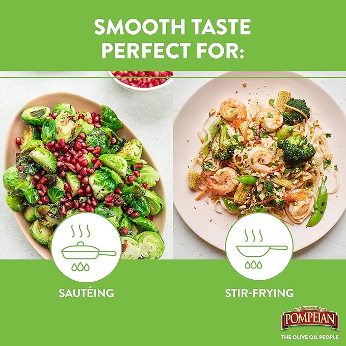 Pompeian USDA Organic Smooth Extra Virgin Olive Oil, Contains Polyphenols, First Cold Pressed, 16