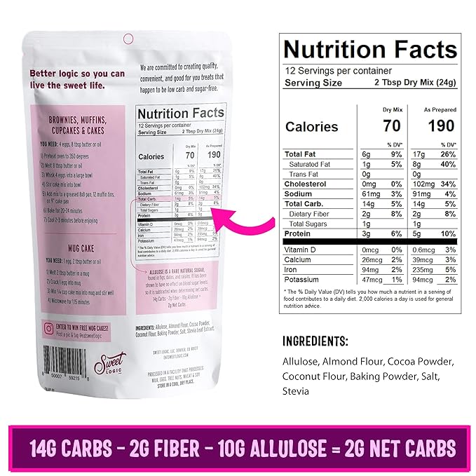 Sweet Logic Keto Baking Mix - Triple Chocolate Cake - Gluten-Free - Dairy Free - Diabetic-Friendly
