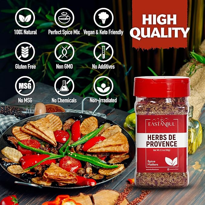 Eastanbul Herbs De Provence Seasoning, 2.3oz, Natural Herbes De Provence Seasoning Spice Blend