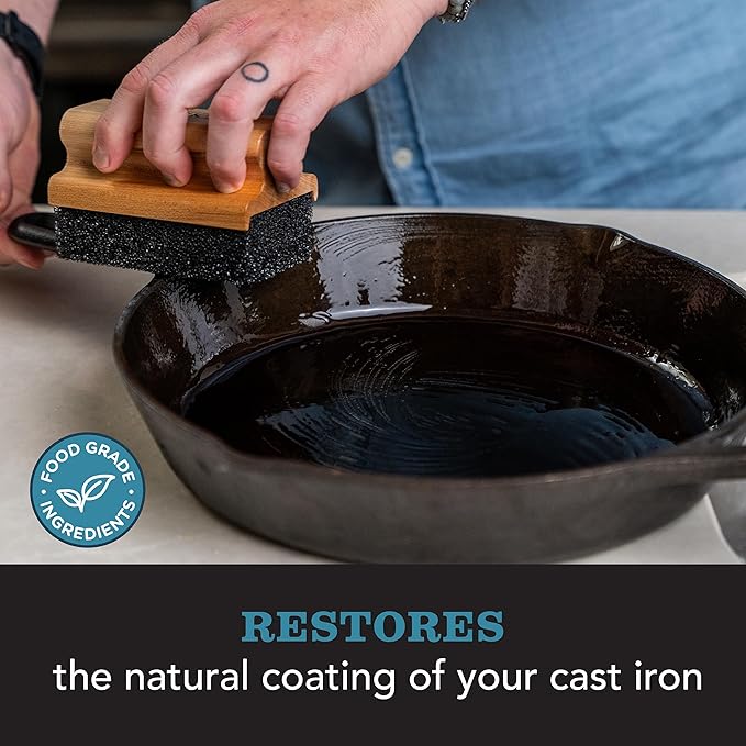 CLARK???Seasoning Oil for Cast Iron Skillets 12oz - 100% Plant-Based Coconut Oil - Mineral Oil for
