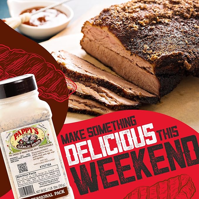Pappy's Garlic & Herb Seasoning - Perfect for BBQ, Smoked Brisket, Steak, Chicken, Seafood, Veggies