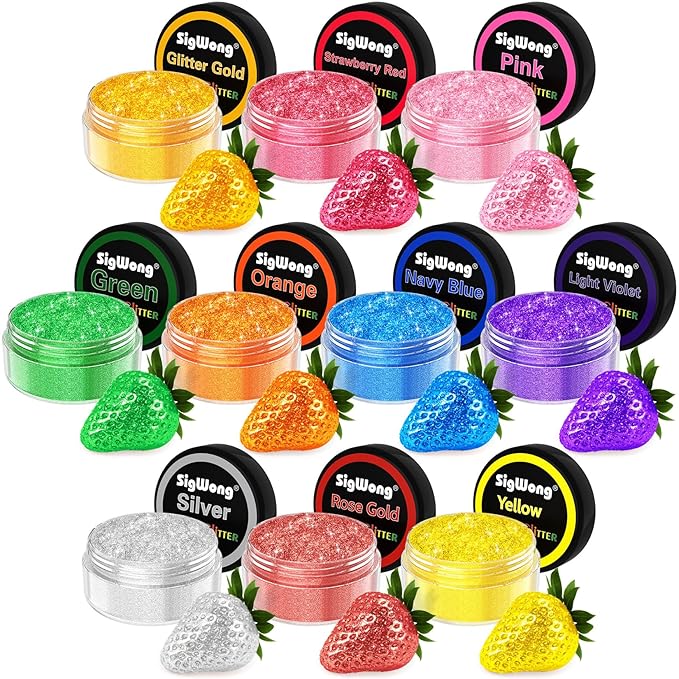 Edible Glitter - 10 Colors Luster Dust Edible Set for Drinks, Food Grade Edible Glitter Dust for