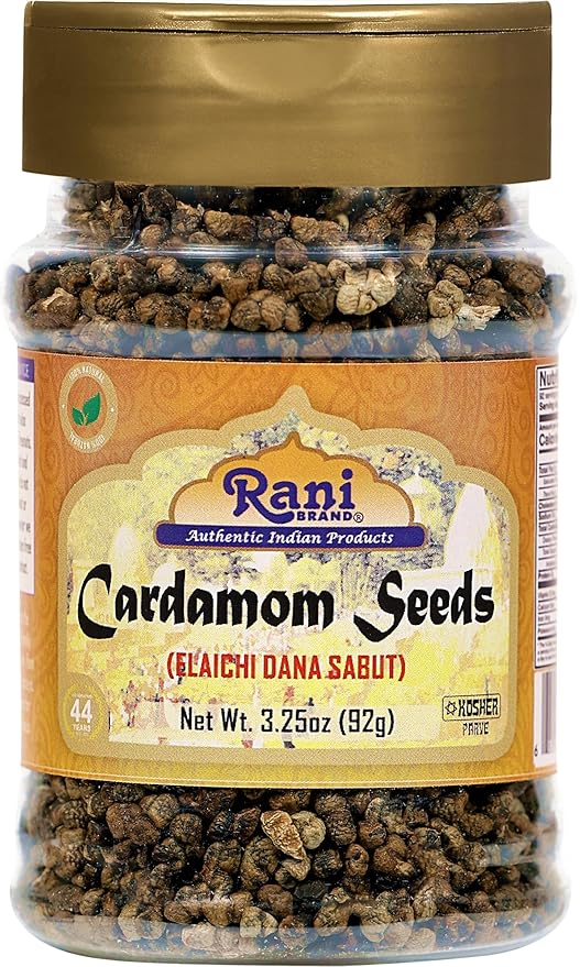 Rani Cardamom (Elachi) Decorticated Seeds Indian Spice 3.25oz (92g) PET Jar~ All Natural | Vegan |