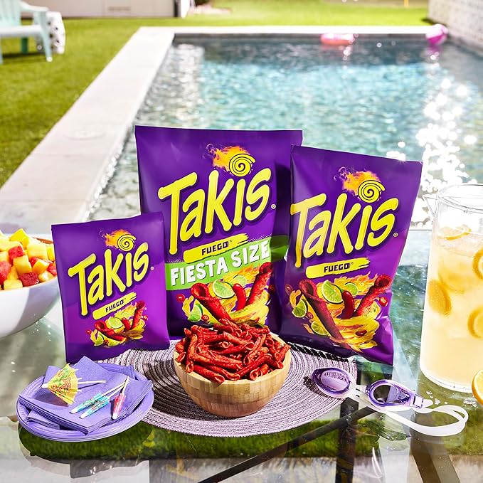 Takis Fuego 40 pc / 1 oz Multipack - Hot Chili Pepper & Lime Flavored Extreme Spicy Rolled Tortilla