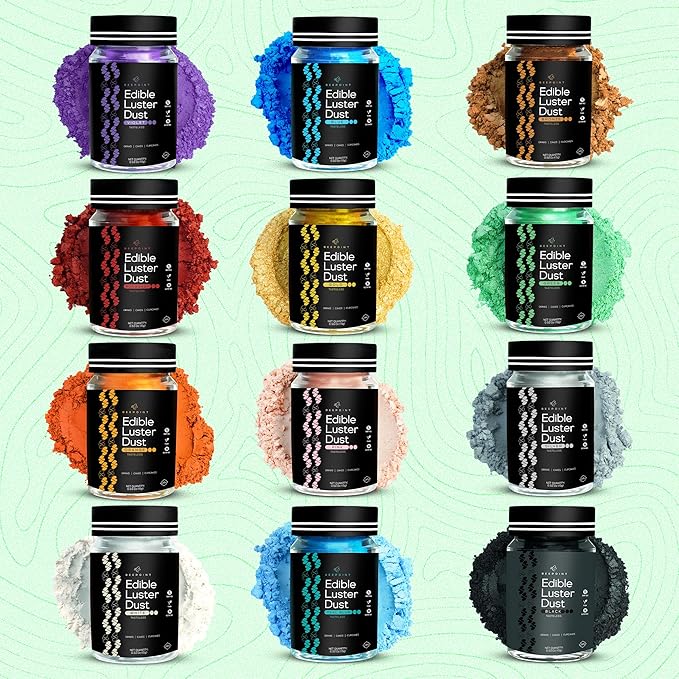 BeePoint Green Edible Luster Dust 15g - Food Grade, Vibrant Color Shimmer Powdered Dust for Drinks