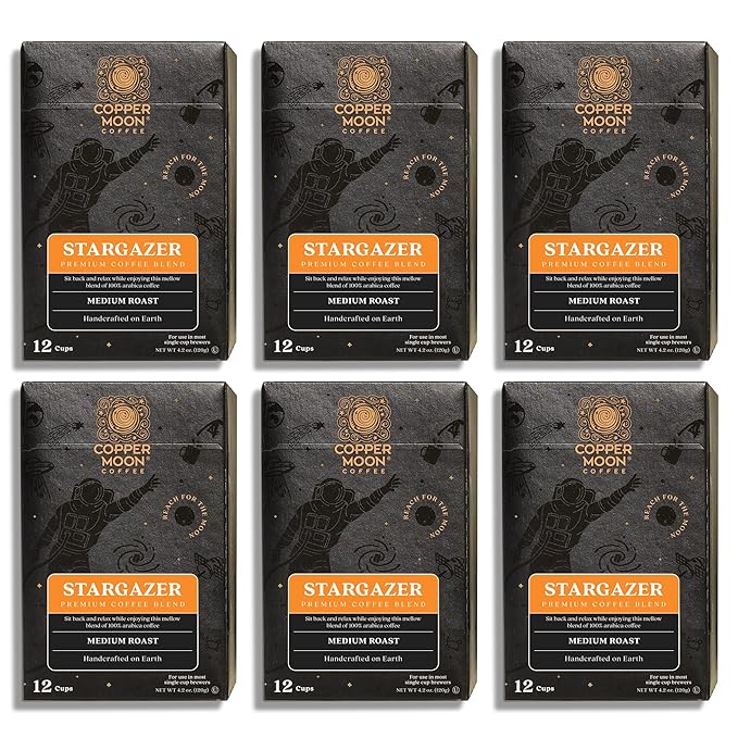 Copper Moon Single Serve Coffee Pods for Keurig K-Cup Brewers, Medium Roast, Stargazer Blend, 72
