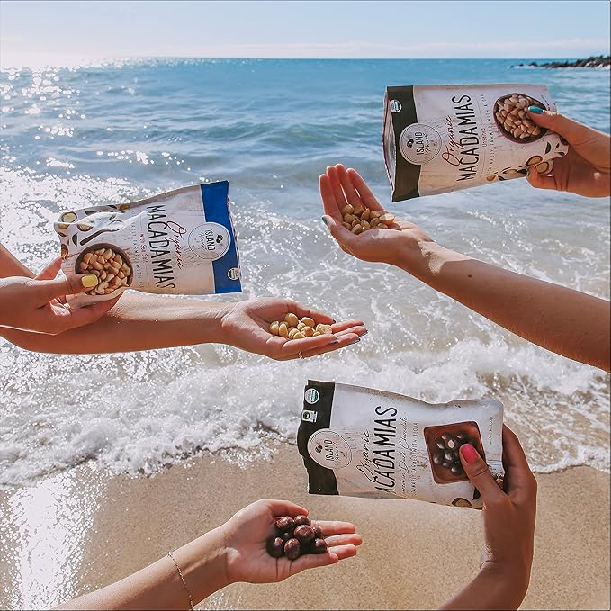 Island Harvest Organic Macadamia Nuts with Sea Salt - 100% Hawaiian Keto Friendly Nuts, All-Natural