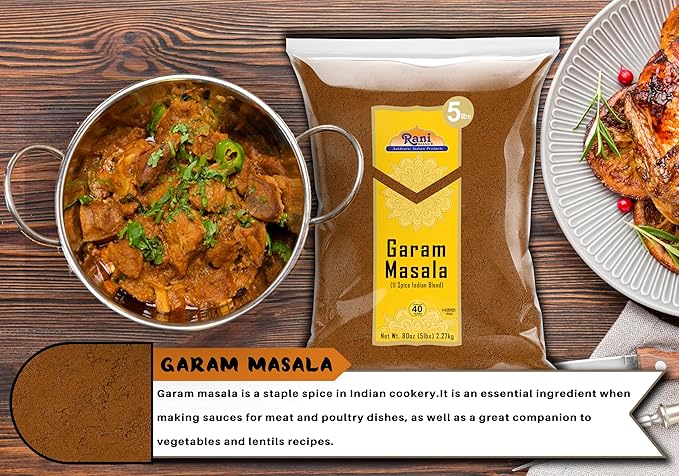Rani Garam Masala Indian 11-Spice Blend 80oz (5lbs) 2.27kg Bulk ~ All Natural, Salt-Free | Vegan |