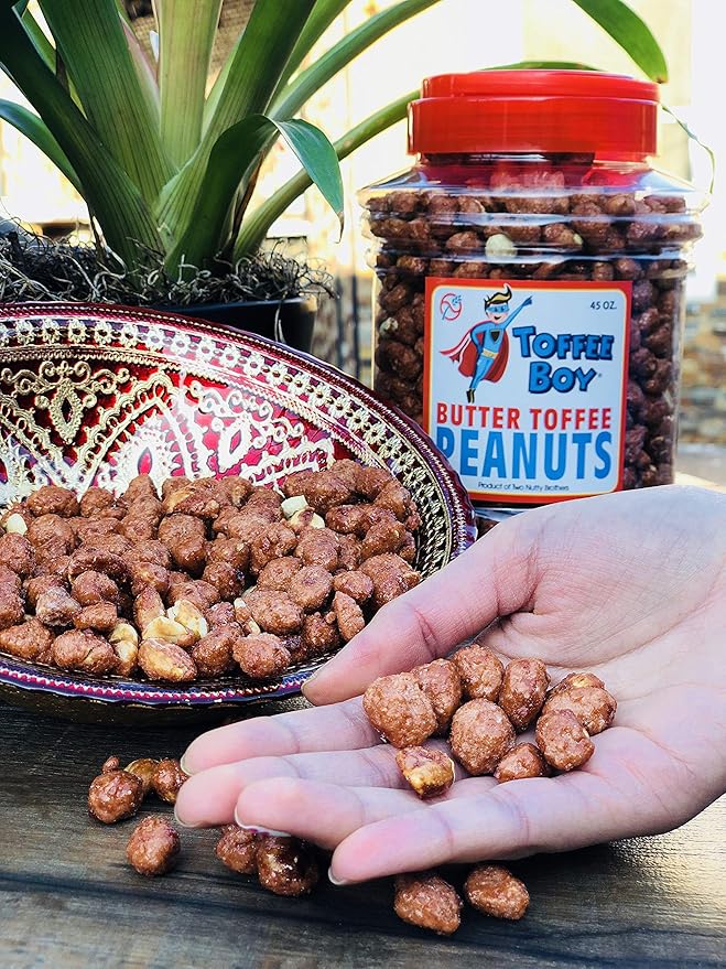 Toffee Boy's Butter Toffee Peanuts - 45 Oz Jar - Family Recipe, Fresh and Hand Cooked, Gluten Free