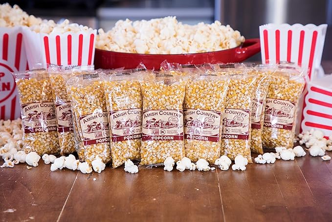 Amish Country Popcorn | 24-4 Oz Bags - Ladyfinger Kernels | Old Fashioned, Non-GMO and Gluten Free