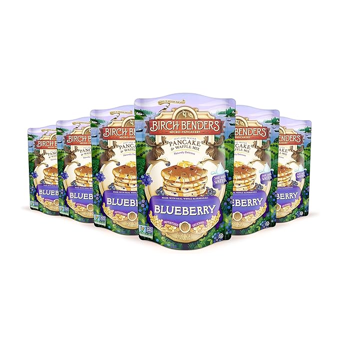 Blueberry Pancake & Waffle Mix By Birch Benders, Made With Real Blueberries, Non-Gmo, Just Add