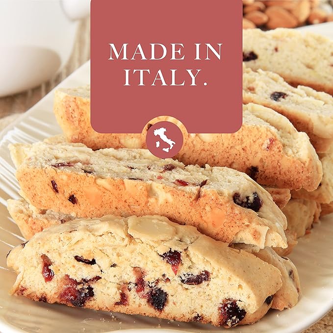 L'Oro Del Sud Cranberry Biscotti, Cantuccini d'Abruzzo, Italian Cookies Madewith Real Quality