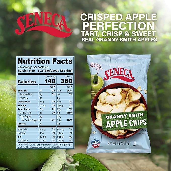 Seneca Granny Smith Apple Chips | Made from Fresh Apples | 100% Granny Smith Apples | Yakima Valley