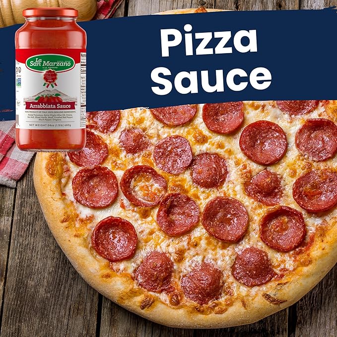 La San Marzano Arrabiata Sauce, 24 oz, Pasta Sauce Made in Italy, All Purpose Tomato Premium