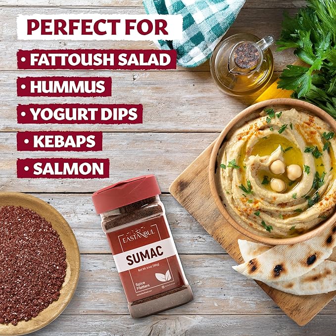Aleppo Pepper and Sumac, Aleppo Pepper Flakes 5.3oz, Sumac Spice 6.4oz, Spice Set of Pul Biber and