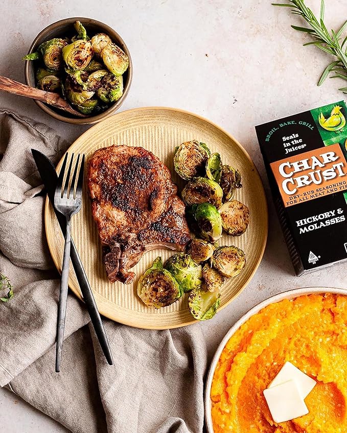 Char Crust Dry-Rub Seasonings Hickory & Molasses | All-in-one seasonings | Perfect for Burgers