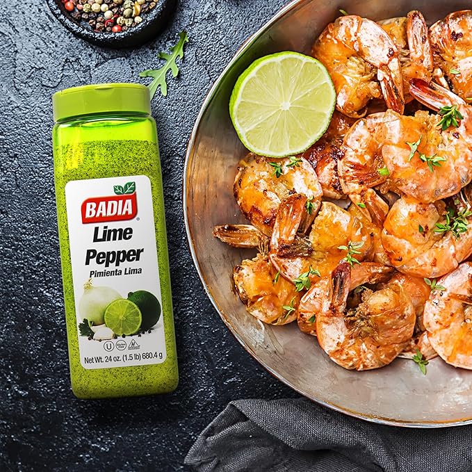 Badia Lime Pepper Seasoning, 24 oz - Pepper, Garlic & Onion, Zesty Citrus Blend for Chicken