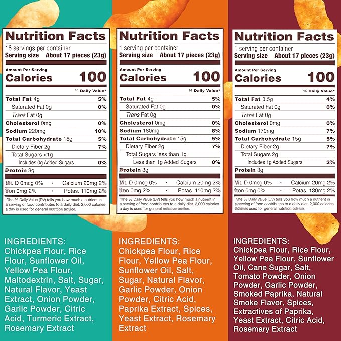 Hippeas Chickpea Puffs, Variety Pack: Vegan White Cheddar, Nacho Vibes, Barbecue, Sriracha, 0.8