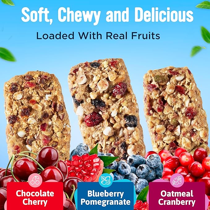 Cooper Street Granola Bakes (36 Count) – Soft and Chewy Breakfast Granola Bars Variety Pack – Nut