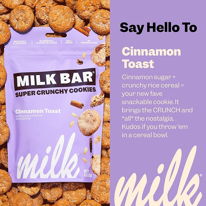 MILK BAR Crunchies | Crunchy Bite Sized Cookies With No Artificial Flavors or Preservatives | Pack