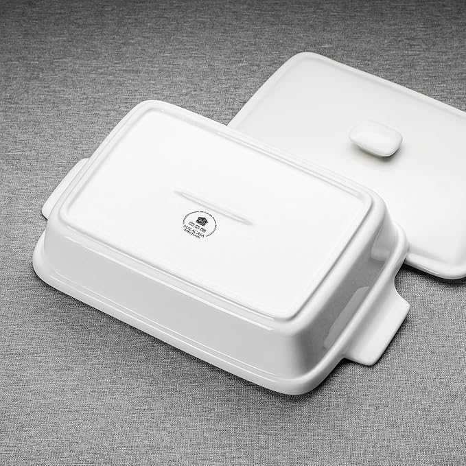 MALACASA 3.4 Quart Baking Dish With Lid, Porcelain Casserole dish with Lid, 13 x 9 Lasagna Pan Deep