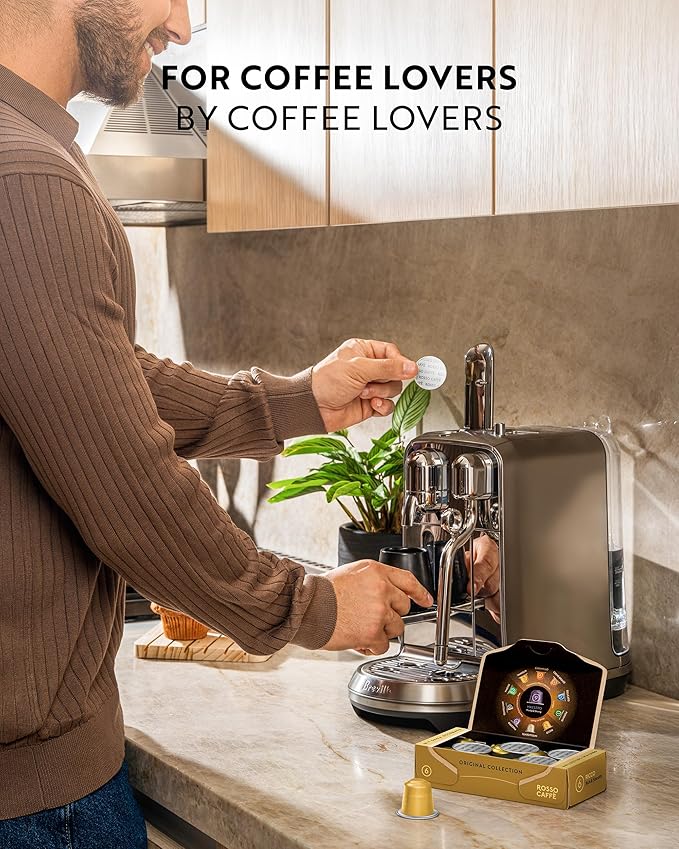ROSSO CAFFÈ 60 Espresso Coffee Pods for Nespresso Original Machines - Premium Capsule Sampler
