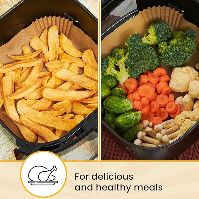 250 pcs Air Fryer Liners, Disposable Airfryer Paper Liners ??Non-Stick and Oil Proof for Easy