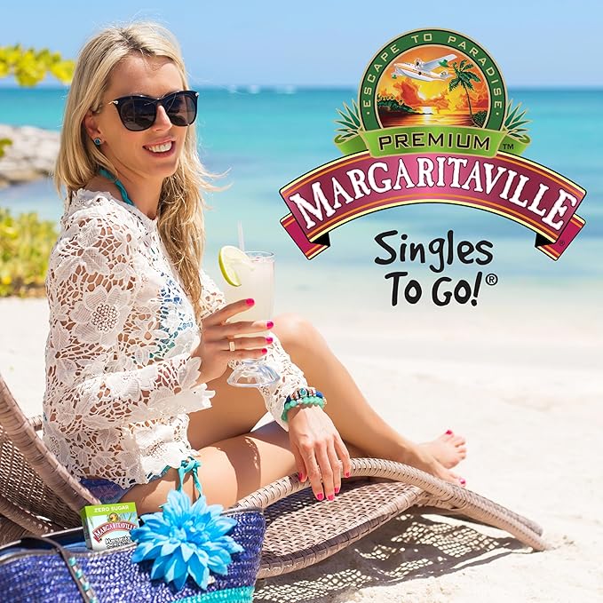 Margaritaville Singles to Go Water Drink Mix, Variety Pack, Includes 4 Flavors: Caribbean Fruit