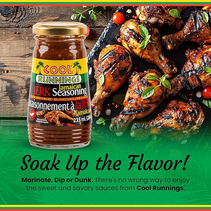 Cool Runnings Jerk Jamaican Seasoning Hot Sauce 284g - Authentic Spicy Jamaican Sauce for