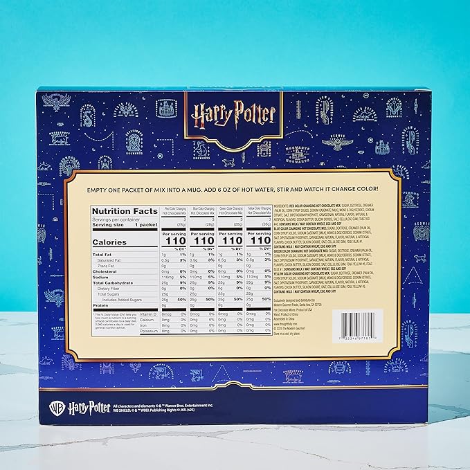 HARRY POTTER 12 Days of Hot Chocolate, Includes 12 Color-Changing Hot Chocolate Mixes in 4 Colors