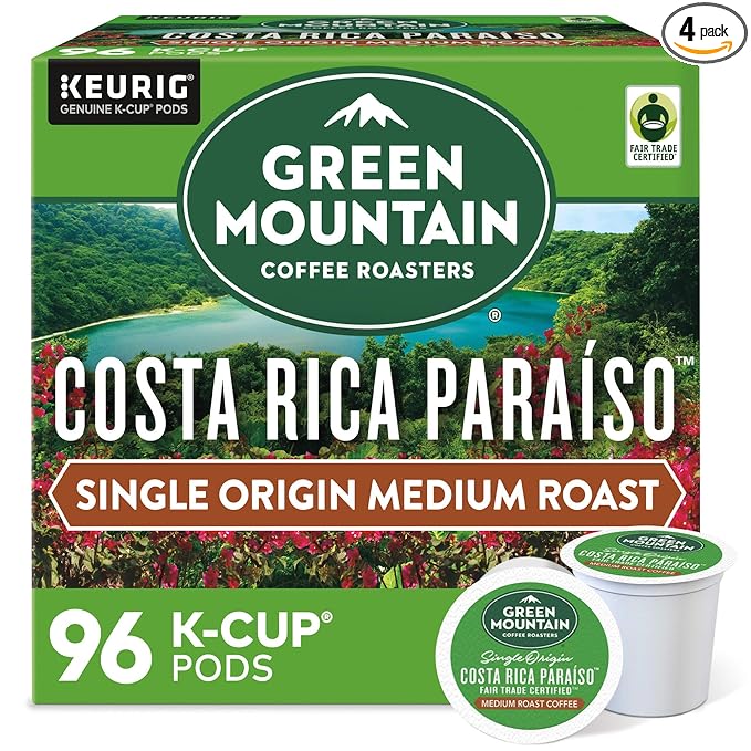 Green Mountain Coffee Roasters Costa Rica Paraiso Single-Serve K-Cup Pods, Medium Roast Coffee, 96