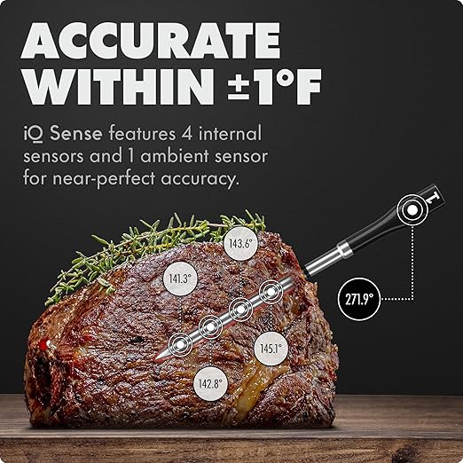 CHEF iQ Sense [2025 Model] | Smart Wireless Meat Thermometer | Ultra-Thin Probe | WiFi Unlimited