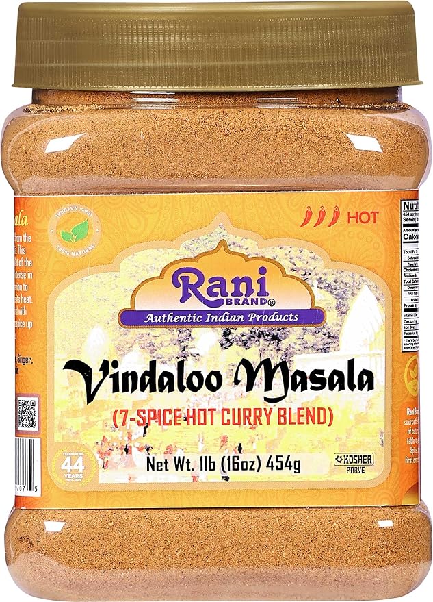 Rani Vindaloo Curry Masala Indian Spice Blend 16oz (1lb) 454g PET Jar ~ All Natural | Salt Free |