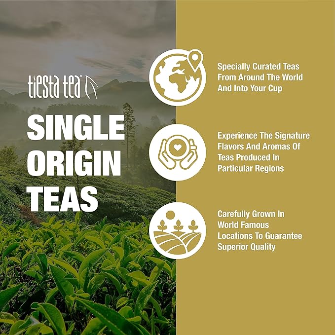 Tiesta Tea - Single Origin Tea Sampler Dry Flight Set, Loose Leaf, High to Low Caffeine, Makes Hot