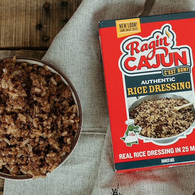 Ragin' Cajun Rice Dressing - 8 oz Box, No MSG, Authentic Louisiana Creole Rice Mix, Perfect for