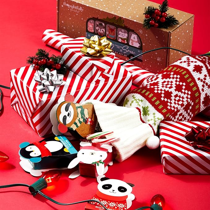 Thoughtfully Gourmet, Hot Chocolate Gift Set in Holiday Character Packaging, Flavors Include Rocky