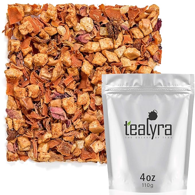 Tealyra - Fuzzy Peach - Carrot - Pineapple - Apple - Fruity Herbal Loose Leaf Tea - Caffeine Free