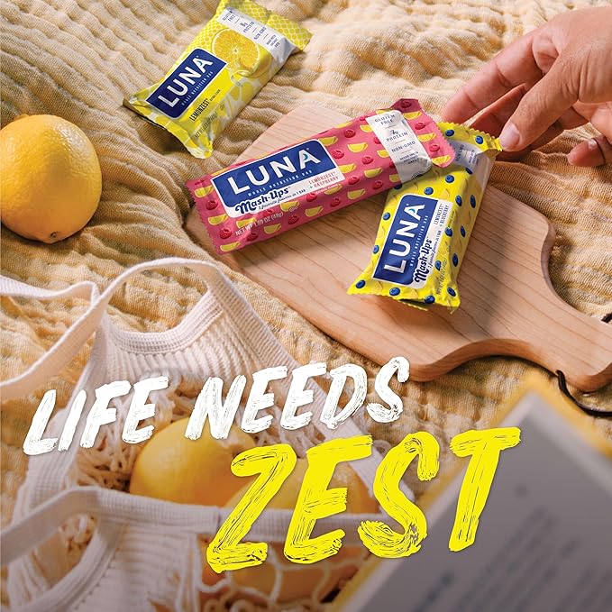 LUNA Bar - LemonZest Flavor - Gluten Free Snack Bars - Non-GMO - Protein Bars - Made with Organic