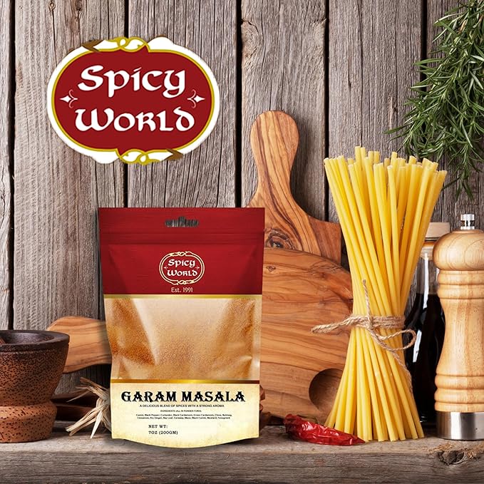 Spicy World Garam Masala Powder 7-Ounce (15 Premium Spice Blend) | Salt Free, Vegan | Indian Origin