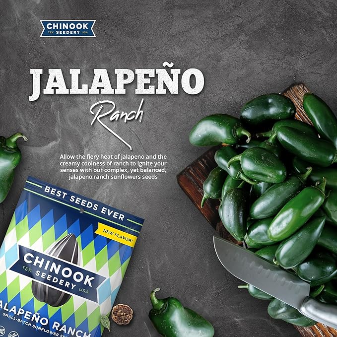 Chinook Seedery Roasted Jumbo Sunflower Seeds - Keto Snacks, Gluten-Free, Non-GMO, Jalapeno Ranch 4