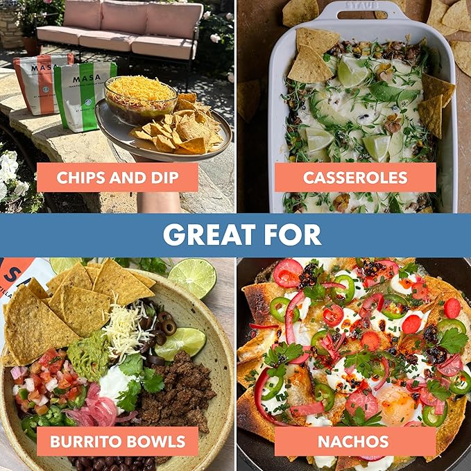 MASA Chips - Lime Flavored Tortilla Chips, Handmade Corn Chips & Crisps - Naturally Grown White