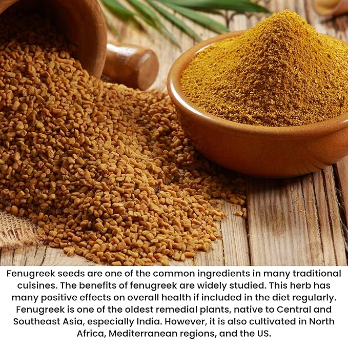 Herbs Botanica Fenugreek Powder Organic 100% Pure & Natural Methi for Hair, Skin, Cooking &
