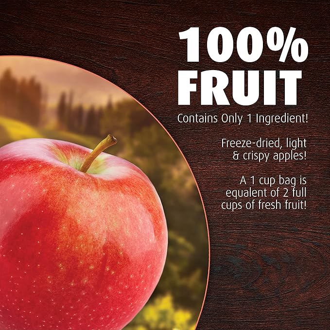 Brothers All Natural Freeze Dried Fruit Crisps, Fuji Apple, 1 Oz (Pack of 8), Made with 100% Fruit