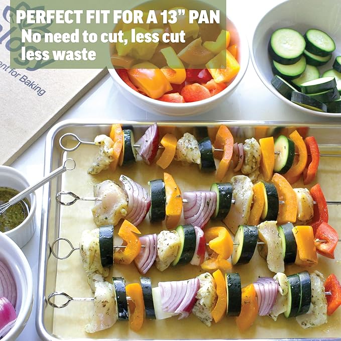 Zenlogy 9x13 Parchment Paper (200 sheets) - Unbleached, High Heat, Non-stick, Pre-cut Baking Paper