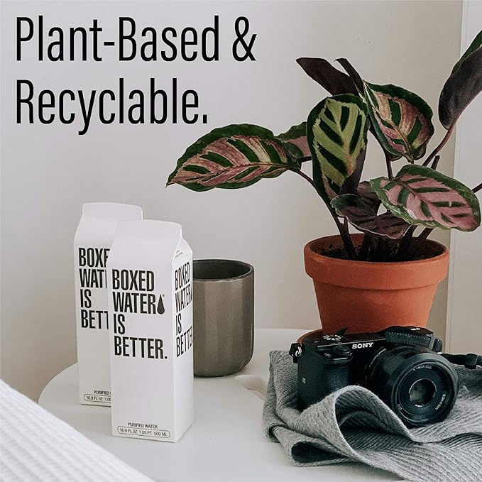 Boxed Water 16.9 oz. (12 Pack) – Purified Drinking Water in Plant-Based Cartons – BPA-Free