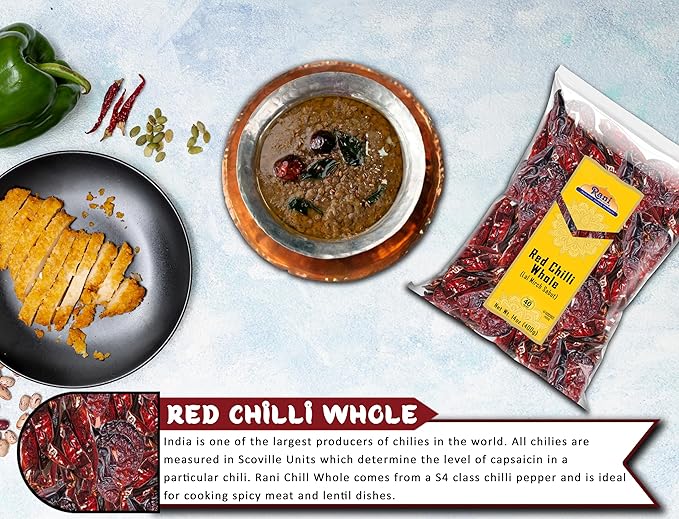 Rani Chilli Whole (Lal Mirch Sabut) 14oz (400g) ~ All Natural | Vegan | No Colors | Gluten Friendly