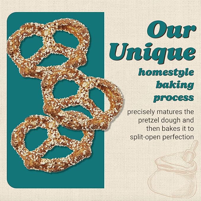 Unique Snacks Extra Salt Splits Pretzels, Original Split-Open Pretzels, Delicious Homestyle Baked