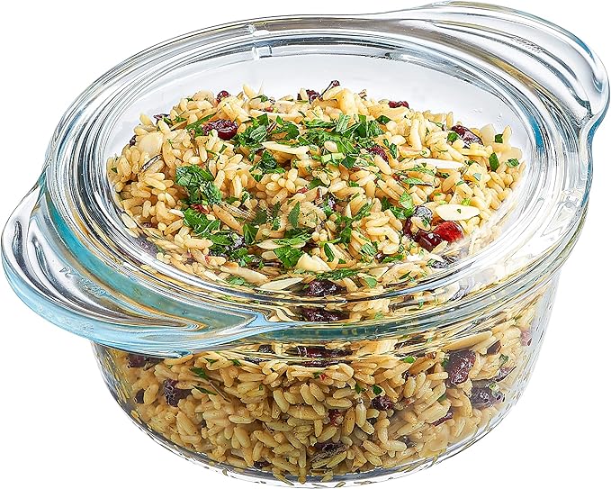 Glass Casserole Dish by Simax Clear Glass Round Casserole Dish with Lid and Handles Covered Bowl